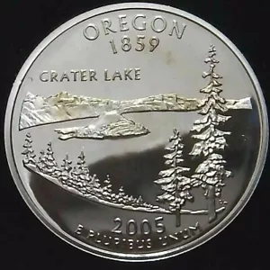 2005-S 25C State Quarter Oregon GDC Proof 90% Silver 21cho1110 - Picture 1 of 2