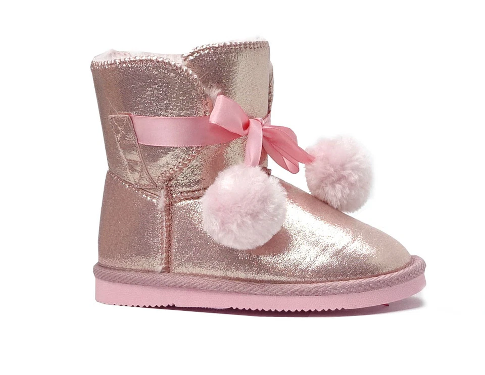 NUEVO Niño Niñas Bota de Nieve Hebilla-Acento Unisex Invierno Tacón Plano Zapato Piel Sintética Foto 1 de 1