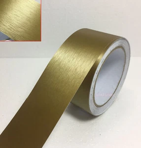 Decors Car Metal Brushed Steel Matte ALUMINUM Vinyl Tape Wrap Sticker Gold VL - Picture 1 of 8