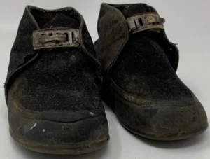 1930's Black Rubber Boots w/Metal Buckles Galoshes Toddler Size 5 Child 19-355 - Picture 1 of 12