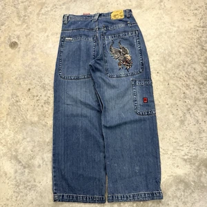 Jeans vintage JNCO uomo 33 x 30 Y2K larghi tasche grandi drago grunge skate corona - Foto 1 di 13