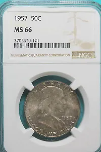1957 NGC MS66 Franklin Half Dollar!! #A8994 - Picture 1 of 2