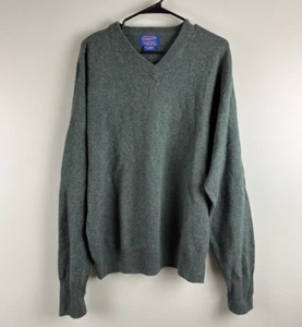 Pendleton Mens 100% Lambswool Green V-Neck Pullover Sweater Size XL Casual Comfy - Picture 1 of 7