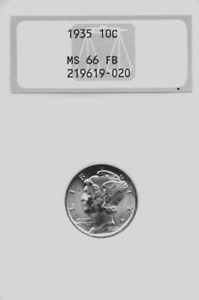 1935 10C - NGC MS 66 FB Certification #219619-020 - Silver Dime