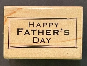 Happy Father's Day Dad Daddy Special Occasion Greeting Frame Wood Rubber Stamp - Picture 1 of 4