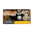 National Geographic Peluche Set 4 Animales 18cm Leone Panda Koala Panda Rojo