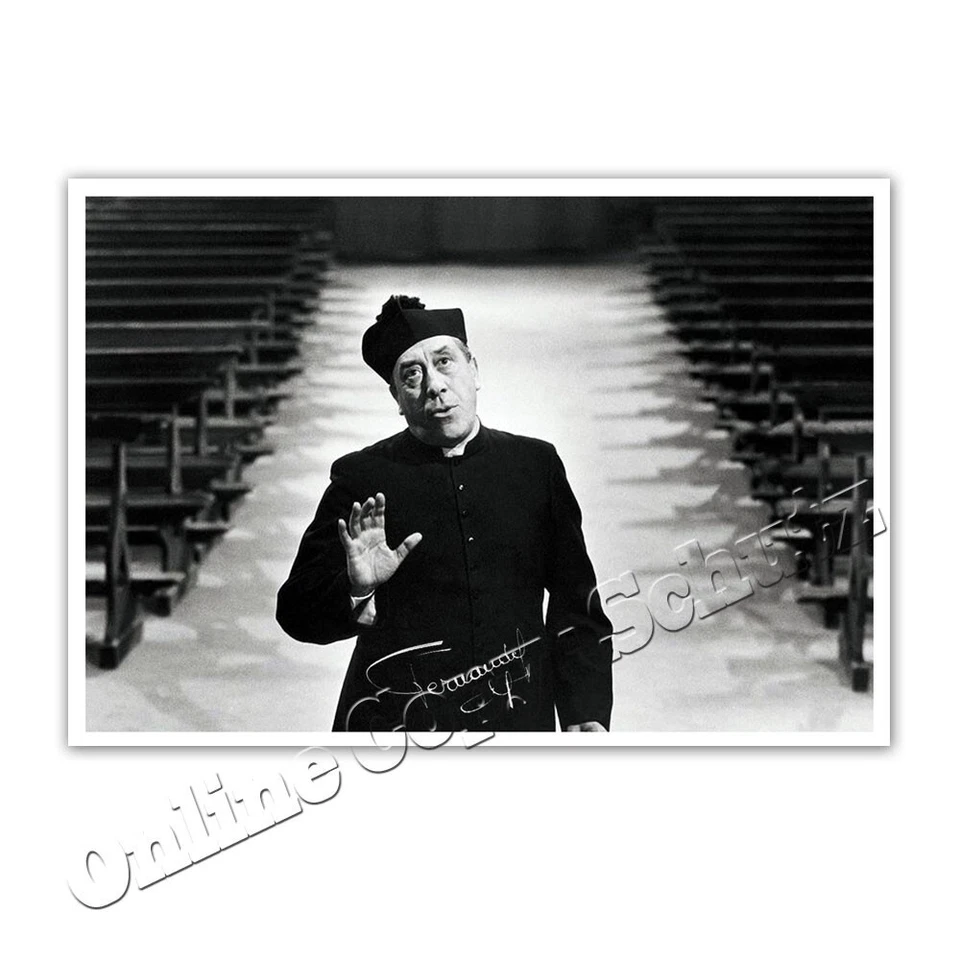 Fernandel als Pfarrer in der Fernsehserie „Don Camillo und Peppone" ++ Autogramm - Bild 1 von 1