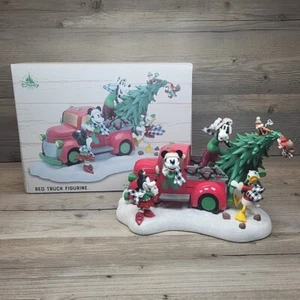 Disney Parks Mickey and Friends Light-Up Christmas Red Truck Figurine CIB - Picture 1 of 13