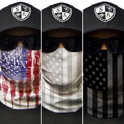 3 protectores/máscaras faciales de pesca con armadura de sal blanca + WTP estadounidense + bandera apagón Foto 1 de 4