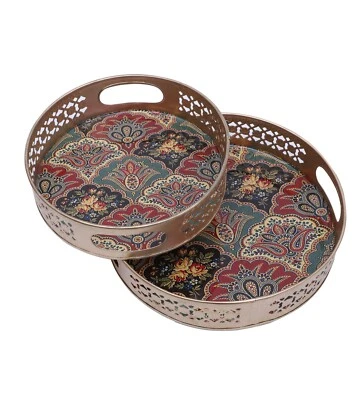 Traditional Design Serving Trays Set (8 Inches & 10 Inches) - Image 1 of 4