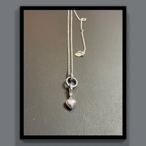 Juicy Couture Silver-Plated Ring & Heart Charm Necklace, Y2K Jewelry, vintage - Picture 1 of 5