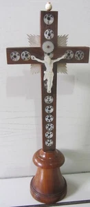 Antico crocifisso - madreperla - croce in legno - arte sacra Via Crucis - Picture 1 of 8