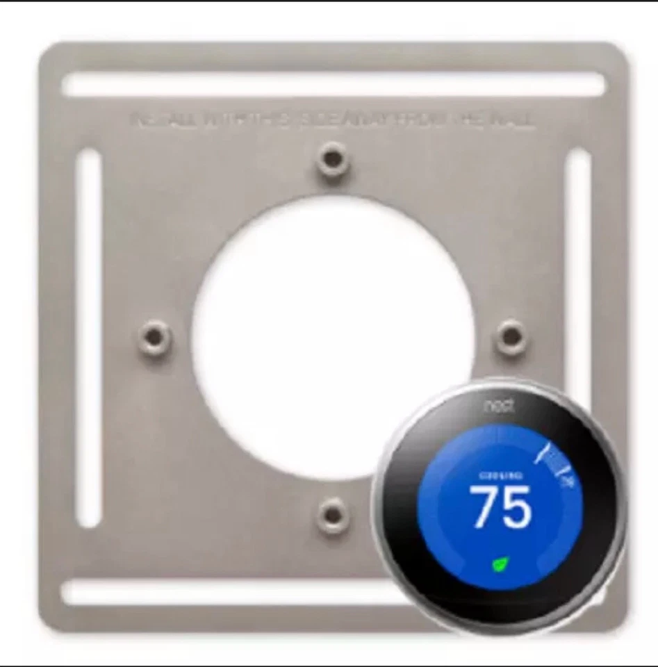 ( 100PC) GOOGLE NEST 3rd Gen THERMOSTAT MOUNTING PLATE & SCREWS Steel Aluminum - Image 1 of 3