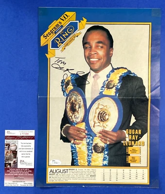 Sugar Ray Leonard Signed 11x17 Magazine Pullout Poster JSA I77394 - Image 1 of 4