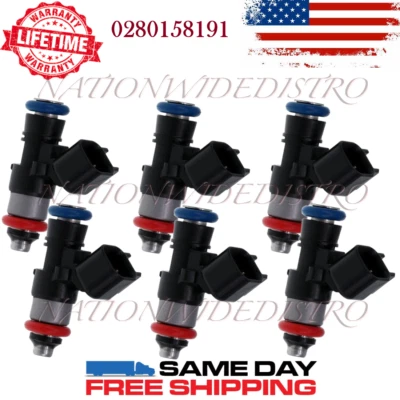 6x OEM Bosch Fuel Injectors for 2015-2017 Ford Transit 250 3.7L V6 0280158191 - Image 1 of 4