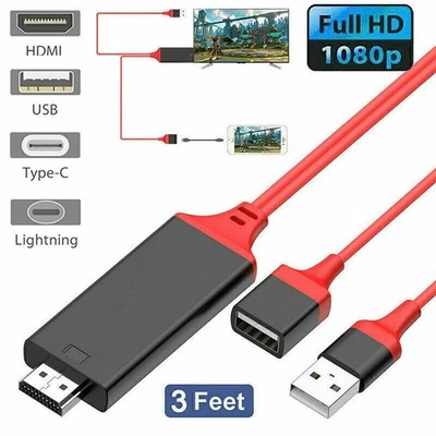 MHL Full HD 1080P USB to HDMI HDTV TV Cable Adapter For iPhone/Android/Samsung - Image 1 of 4