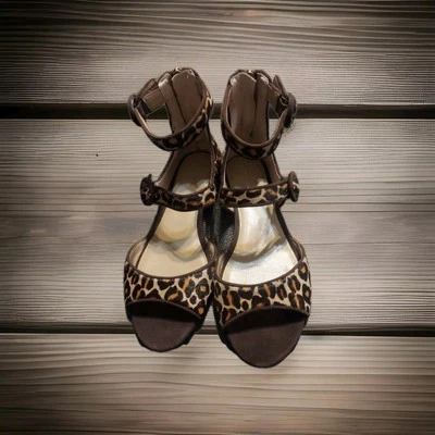 Ann Taylor Ivette Hcalf Mary Jane Flat M Size 6.5 Multi Brown Summer Sandals  - Image 1 of 4