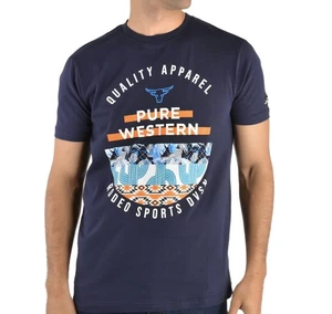 Pure Western Knight Short Sleeve Tee Navy Men's Size 3XL - NEW - - Picture 1 of 7