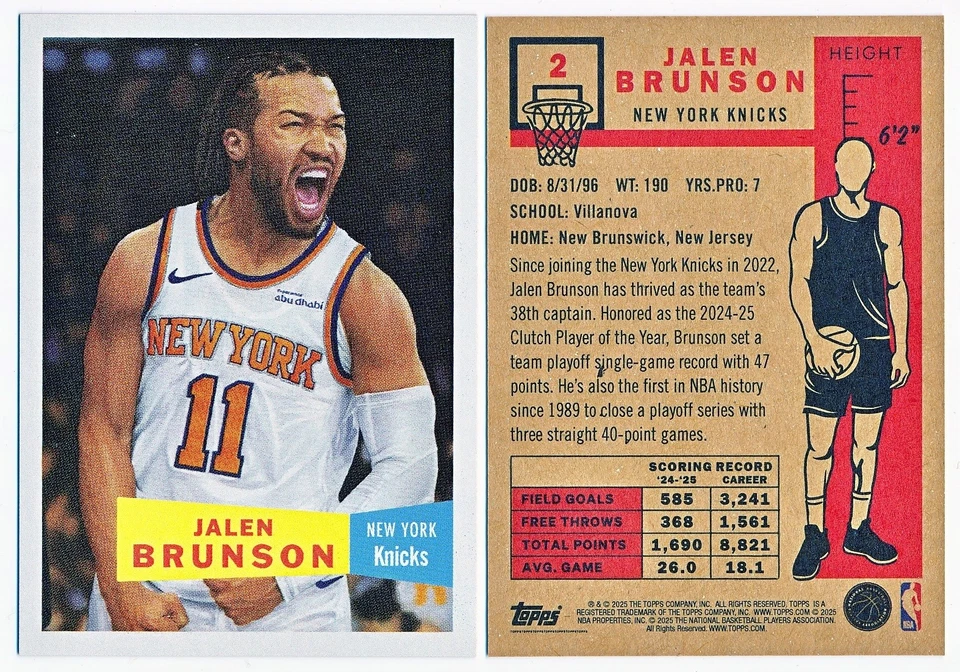 Juego vivo Topps NBA 2025-26 Jalen Brunson #2/5008 Foto 1 de 1