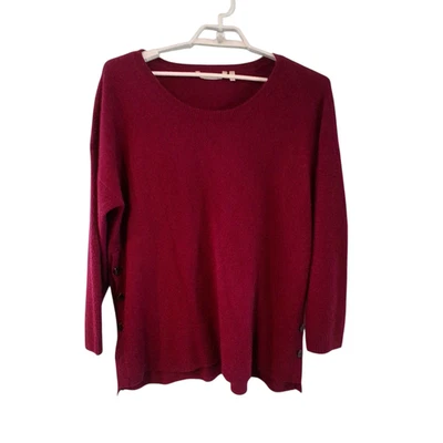 Soft Surroundings Suéter Mujer 2X Cachemira Túnica Morado Botón Lateral Foto 1 de 4