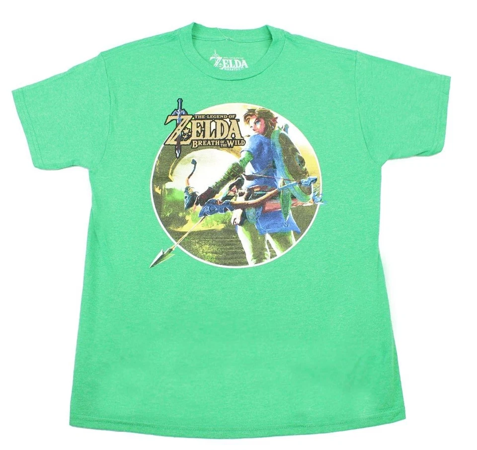 Legend of Zelda: Breath of the Wild Link with Bow Camiseta Juvenil Verde: X-Large Foto 1 de 1