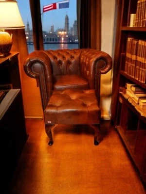  Chesterfield Hocker Crawford  Footstool Sitzbank  - Bild 1 von 4