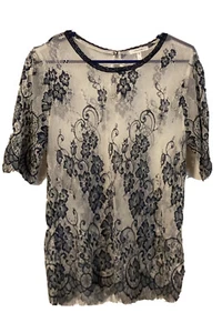 Maurices Size Large Lace Short Sleeve Shirt Top. T20 - Picture 1 of 7