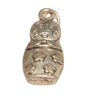 Russian Stacking Dolls #2 Charm   Tibetan Silver    J1359 - Image 1 of 4