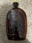 Vintage log cabin syurp bottle amber glass bicentennial 1776 drumer boys