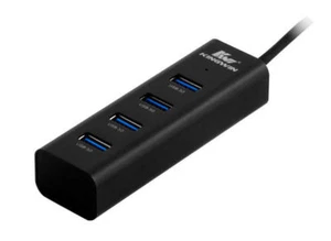 Kingwin KWZ-400-BK Black Aluminum 4-Port USB 3.0 Hub - Picture 1 of 4
