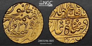 Princely State of India Jaipur Shah Alam II Gold Mohur NGC AU Details Cleaned