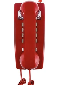 Bittel Czerwony telefon ścienny, analogowy przewodowy telefon ścienny HA9888(25)T - Zdjęcie 1 z 3