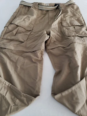 LL Bean Beige Convertible Senderismo Nylon Hombres Pantalones Grandes Cinturón Poliéster Foto 1 de 4