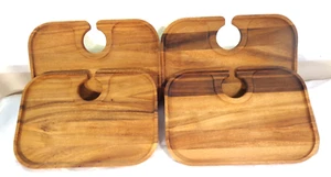 IRONWOOD GOURMET Party Plate Wood Canape Paso Robles Serving Trays Wine Holder - Picture 1 of 14