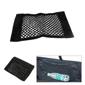 x1 Schwarz Autotasche mit Klettband Kofferraumnetz 40cm x 25cm - Picture 1 of 7