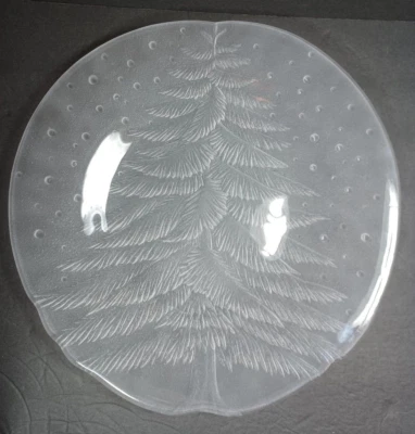 Bandeja de servir Mikasa cristal Noel prato árvore de Natal 14" design feriado pinho - Imagem 1 de 4