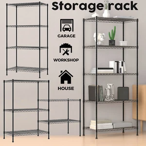 3/4/5 Tier Steel Shelf Storage Unit Shelving Shelves Bookcase Stand Display Rack - Picture 1 of 31