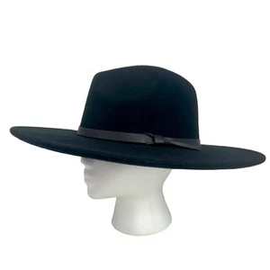 Fadivo New York Felted Look Buckaroo Wide Brim Hat - BLACK - Picture 1 of 8