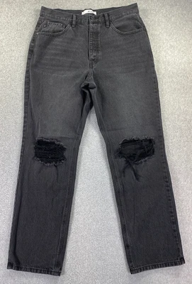 Jean para mujer KanCan Dixon tiro ultra alto años 90 novio 13/30 negro desgastado Foto 1 de 4