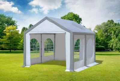 Partyzelt 3x4m Grau Weiß PVC Festzelt Pavillon wasserdicht Profi Modular Event - Bild 1 von 4