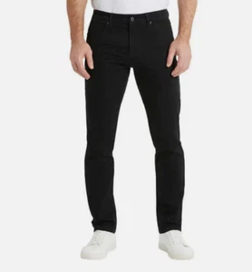 Jeans Kenneth Cole uomo taglio dritto denim elasticizzato nero taglia 34x32 - Foto 1 di 10