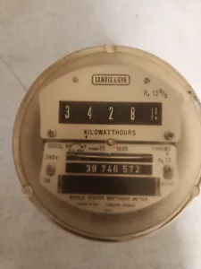 LANDIS & GYR, L&G, WATTHOUR METER (KWH) MS II, 240V, FM2S, 200A, EZ READ - Picture 1 of 8
