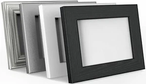 BLACK & WHITE PICTURE FRAME POSTER PHOTO FRAME WOODEN EFFECT ALL SIZES AVAILABLE - Picture 1 of 4