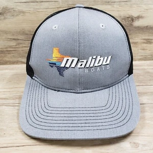 Malibu Boats Hat Cap Snapback Texas Logo Gray Black Mesh Back Adjustable - Picture 1 of 7