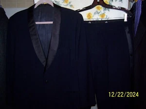 men's sz 42R Hart Schaffner Marx navy formal suit heavy wool great unused gem - Picture 1 of 16