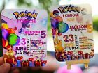 Personalised x15 Pokémon  party invitations, Pikachu, Eevee Invitations 