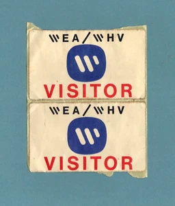 2 Vintage WARNER CORPORATE LOGO Official Unused VISITORS PASSES  WEA / WHV - Picture 1 of 2
