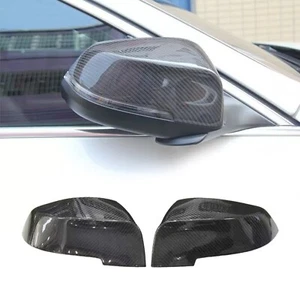 Carbon Fiber Side View Mirror Cover Caps for BMW F10 F18 F07 F12 F13 2013-17 L+R - Picture 1 of 6