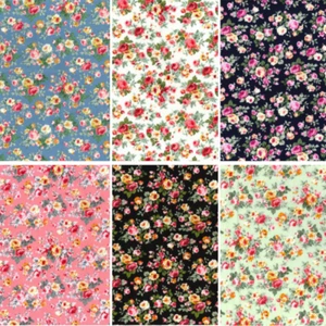 100% Cotton Poplin Fabric Rose & Hubble Watermill Rose Bush Floral Flower Roses - Picture 1 of 7