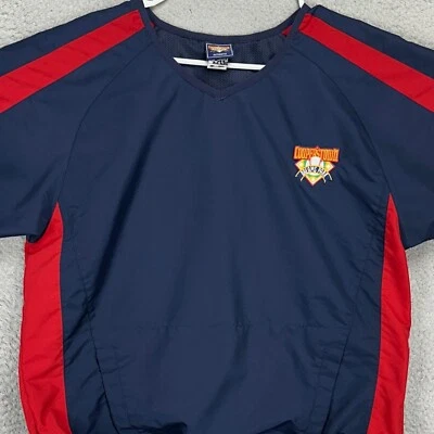 Cooperstown Dreams Park Hombres Pullover Chaqueta de Béisbol Pequeña Azul Rojo Manga Corta Foto 1 de 4